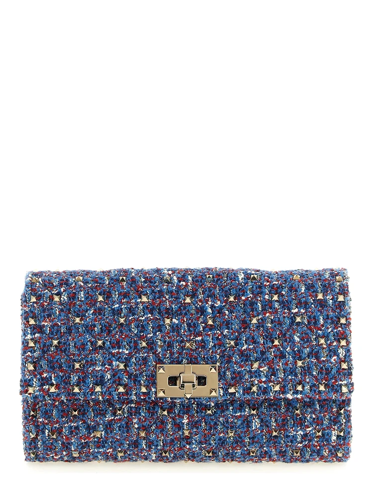 Blue Polyester Crossbody Bag