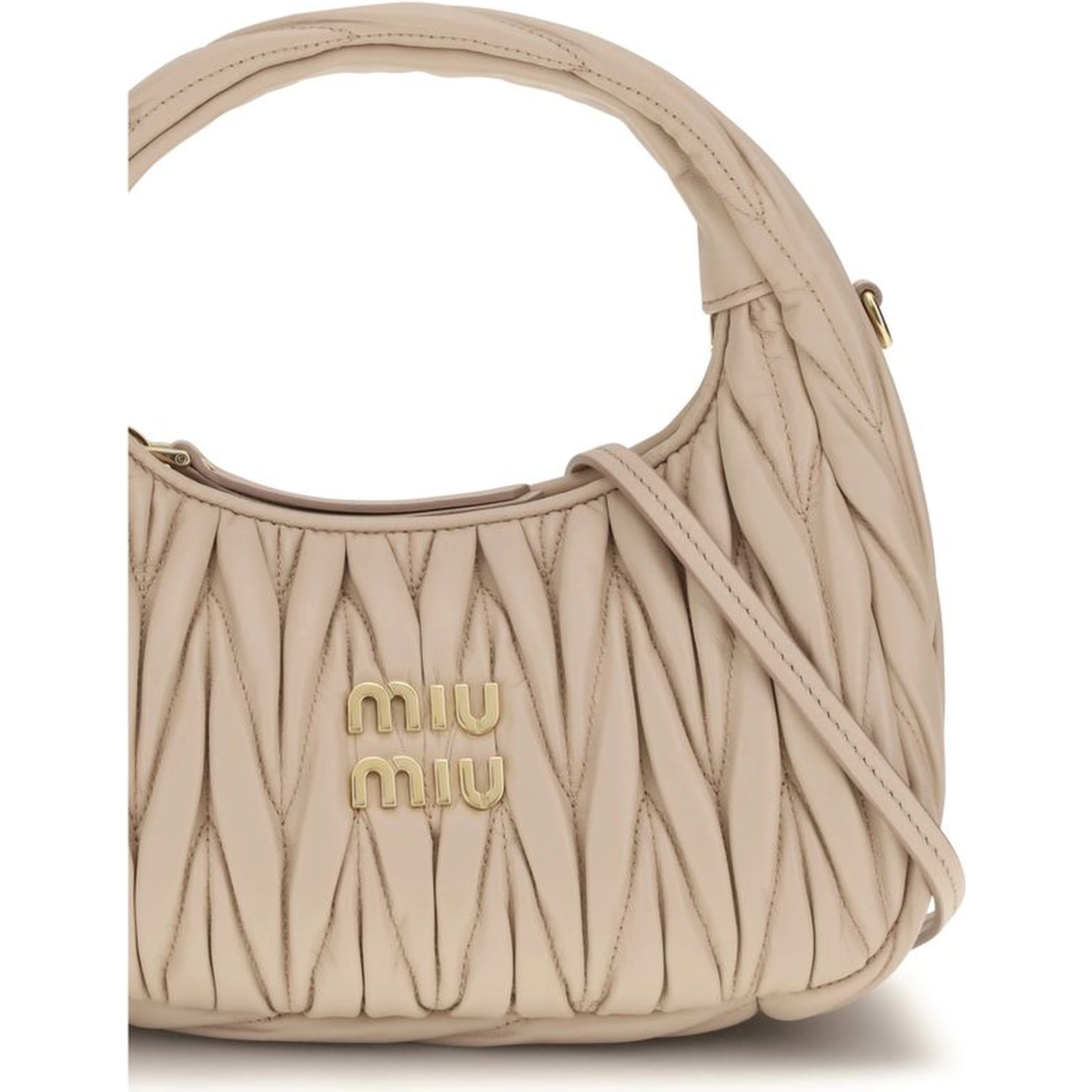 Beige Calf Leather Bos Taurus Handbag