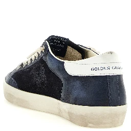 Blue Cowhide Low Top Sneakers