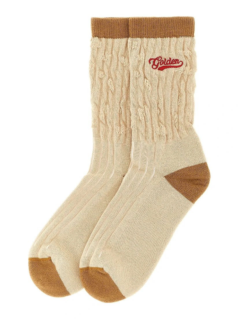Beige Cotton Socks