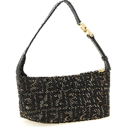 Brown Polyester Clutch Bag