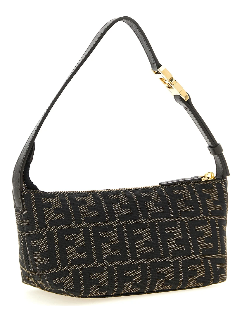 Brown Polyester Clutch Bag