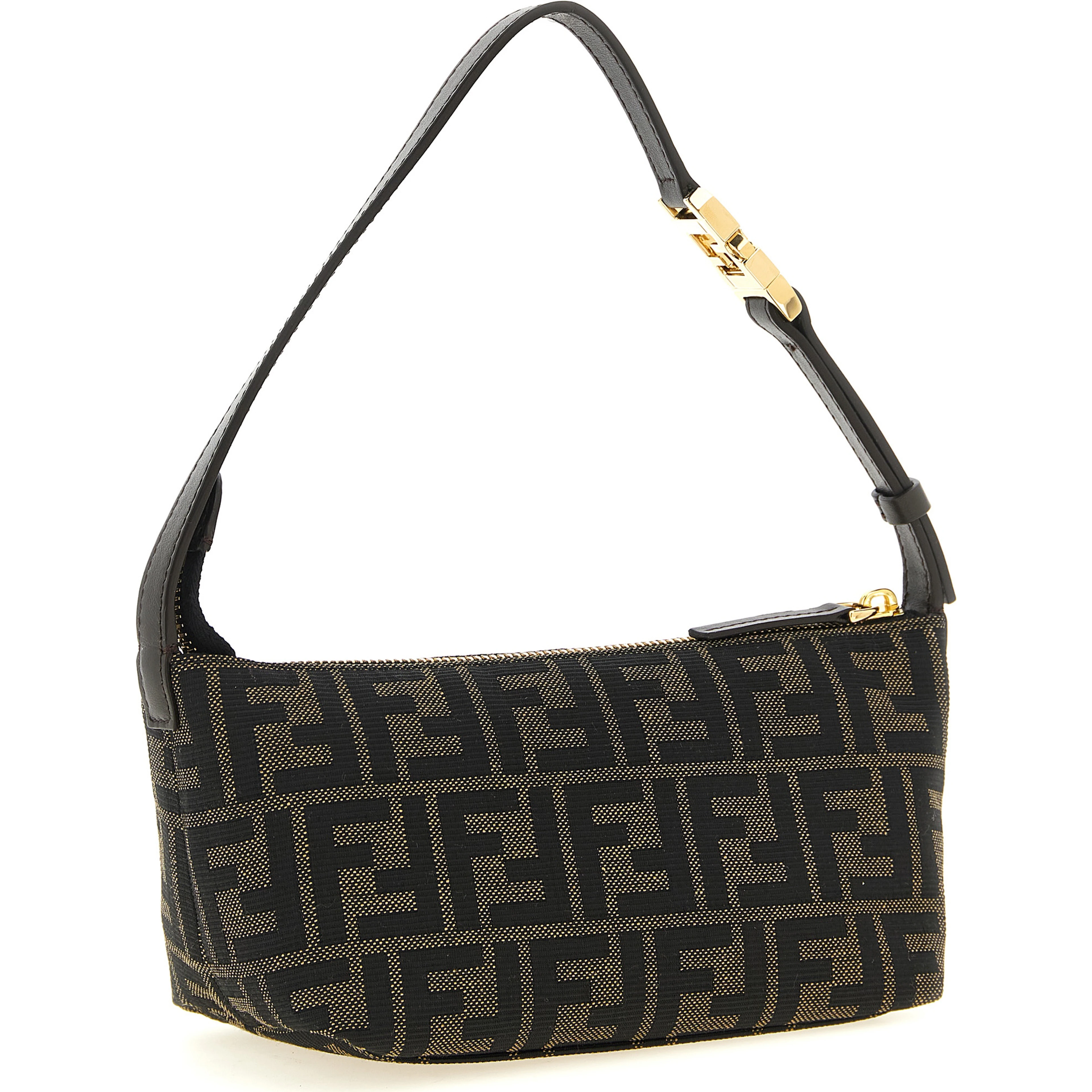 Brown Polyester Clutch Bag