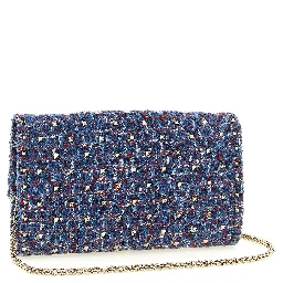 Blue Polyester Crossbody Bag