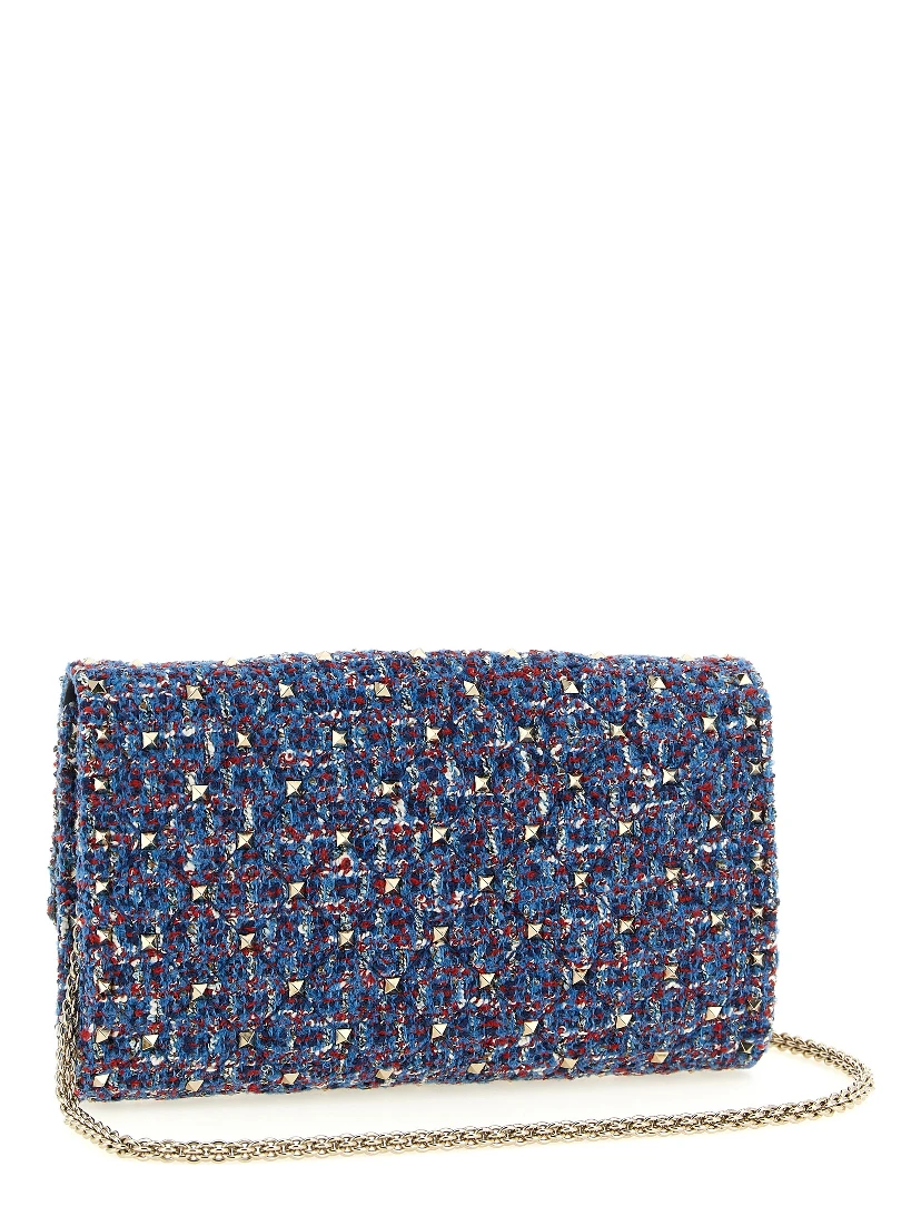 Blue Polyester Crossbody Bag