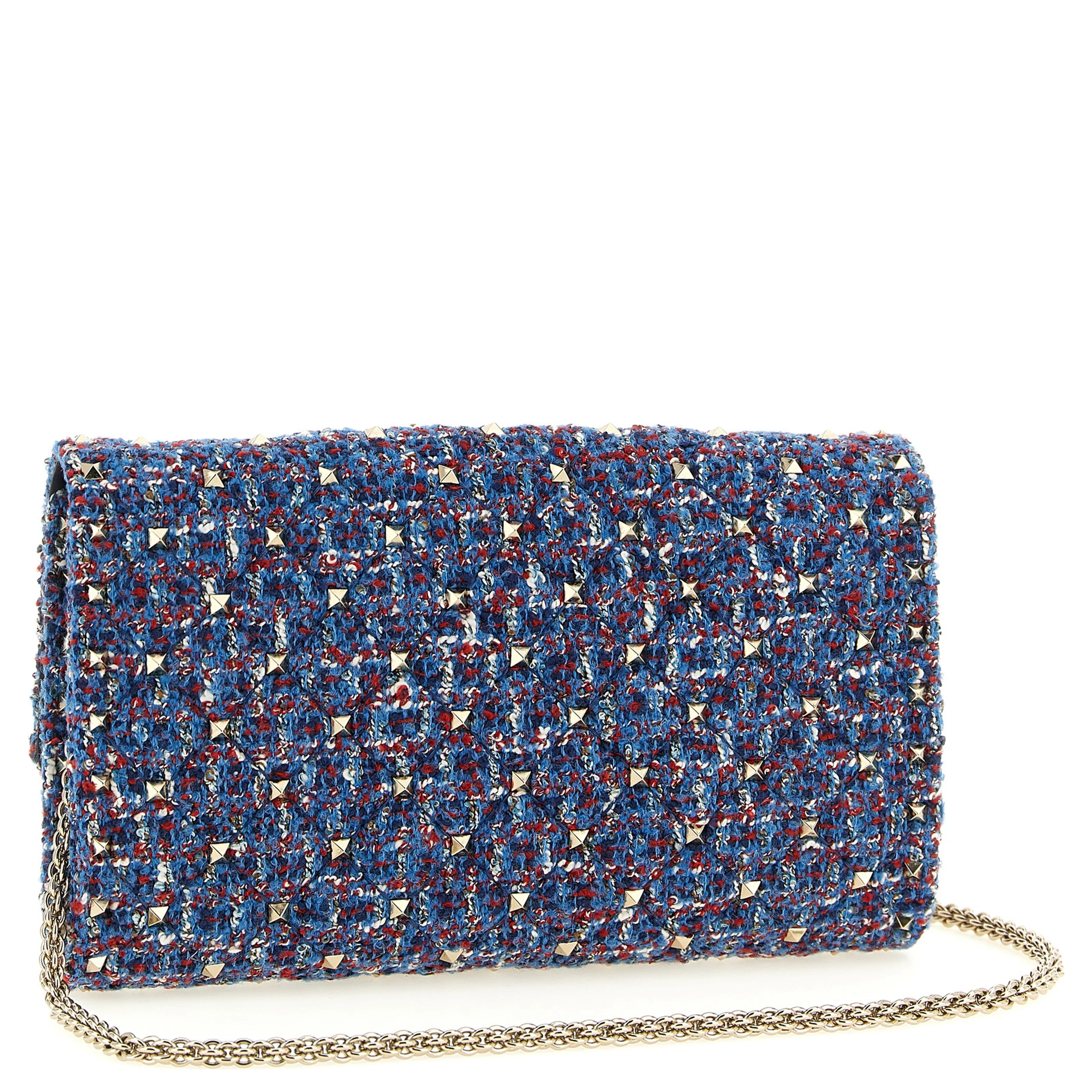 Blue Polyester Crossbody Bag