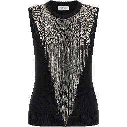 Black Virgin Wool Tank Tops