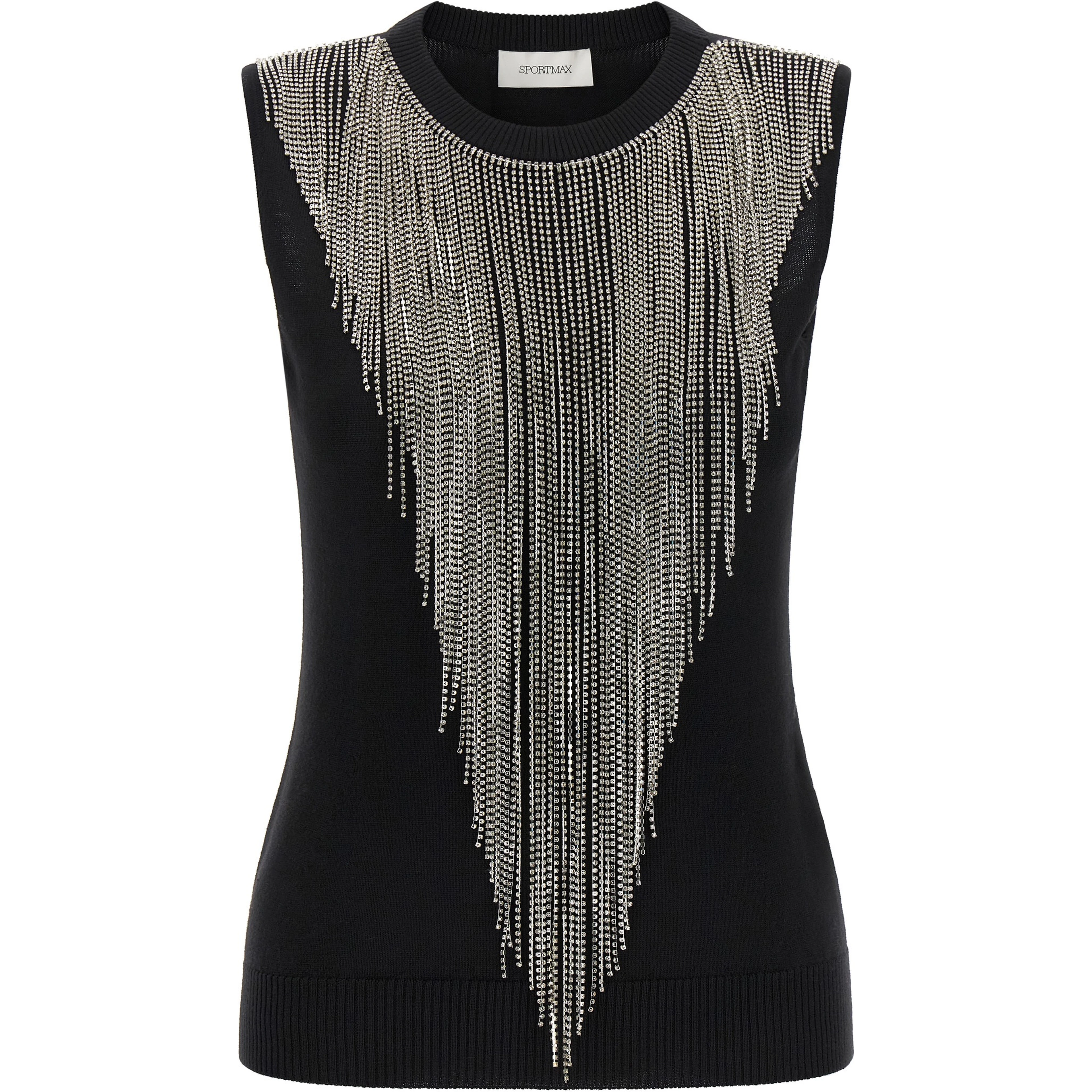 Black Virgin Wool Tank Tops