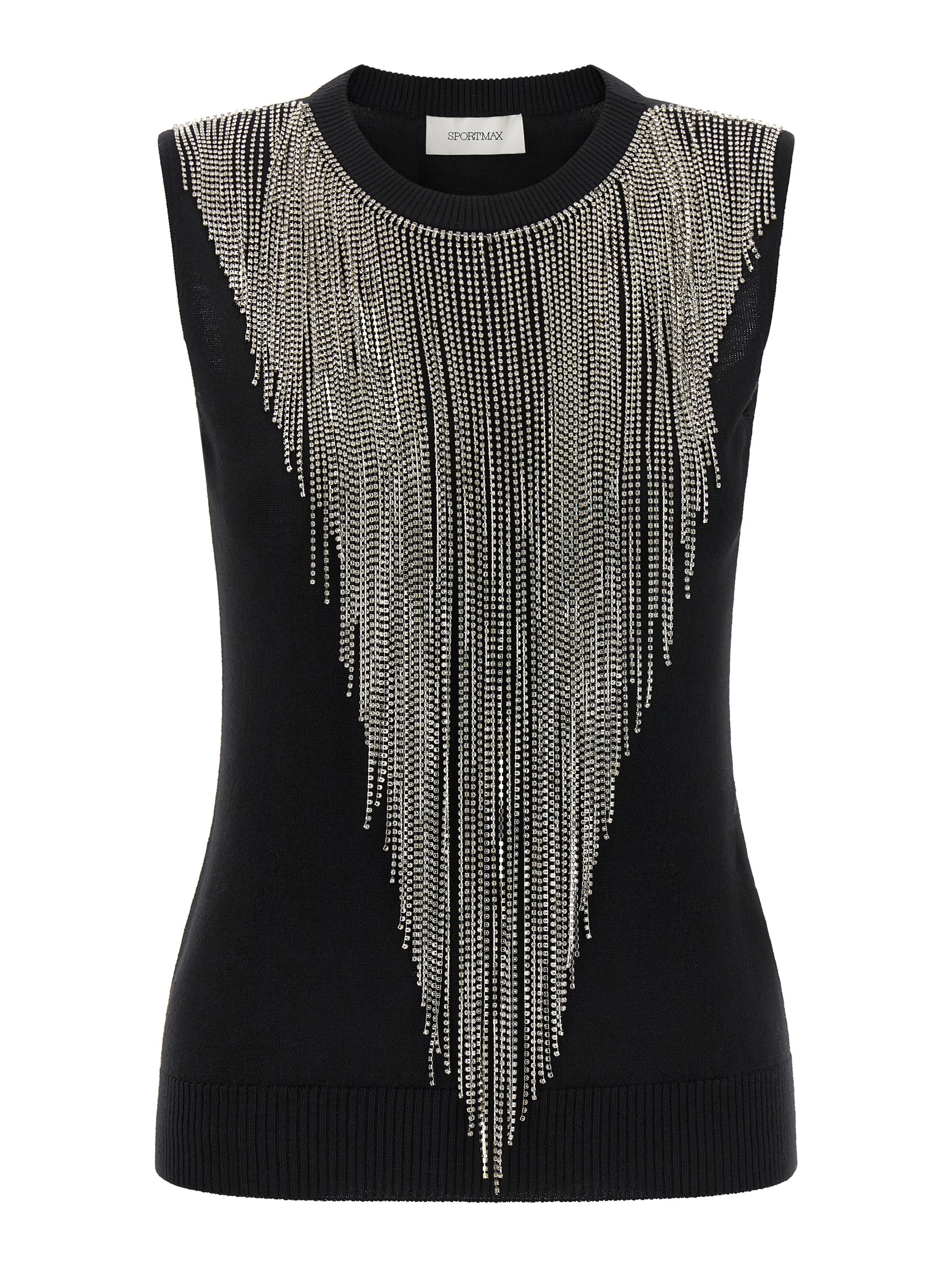 Black Virgin Wool Tank Tops