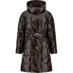 Brown Polyamide Full-Length Jacket