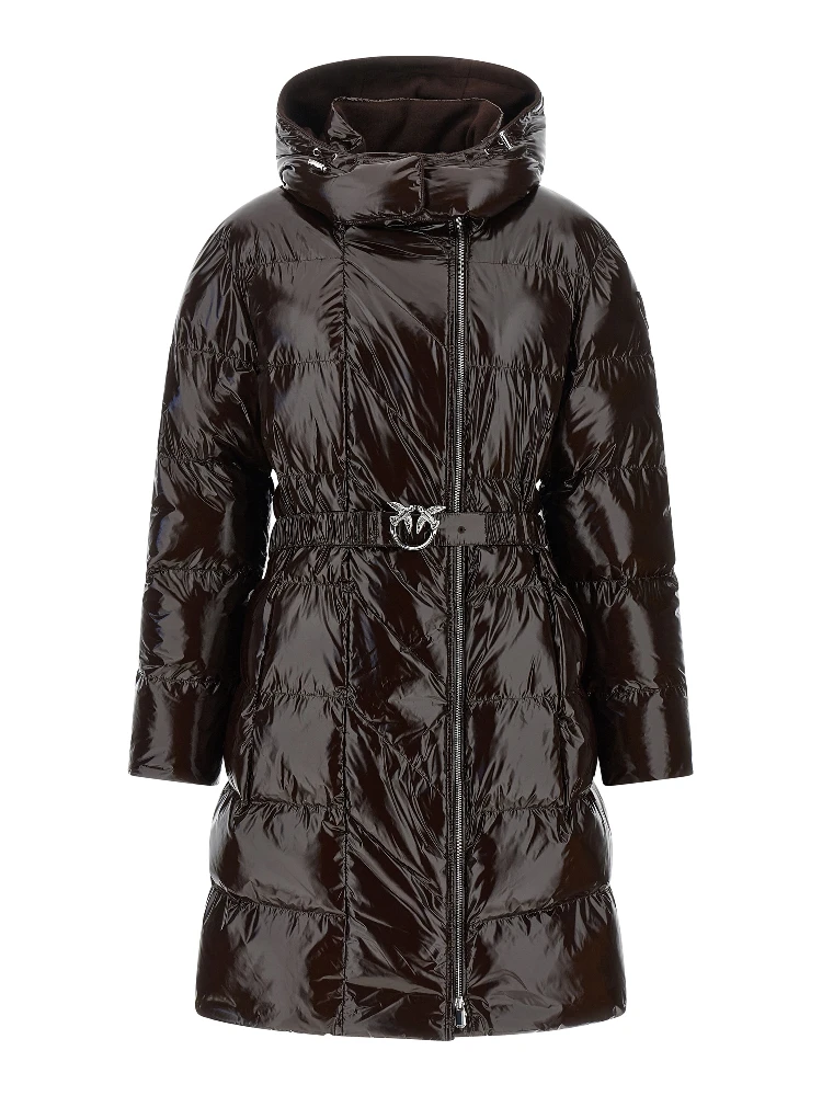 Brown Polyamide Full-Length Jacket