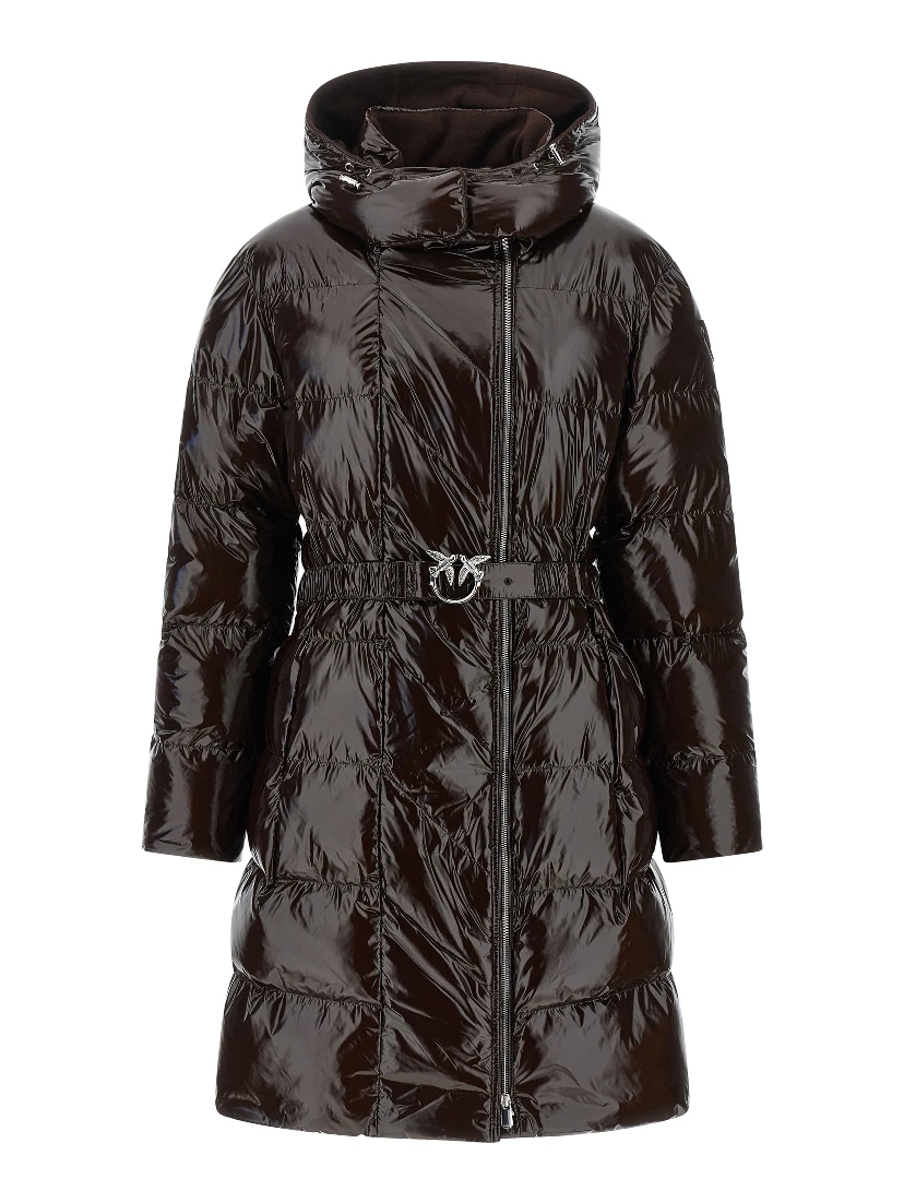 Brown Polyamide Full-Length Jacket