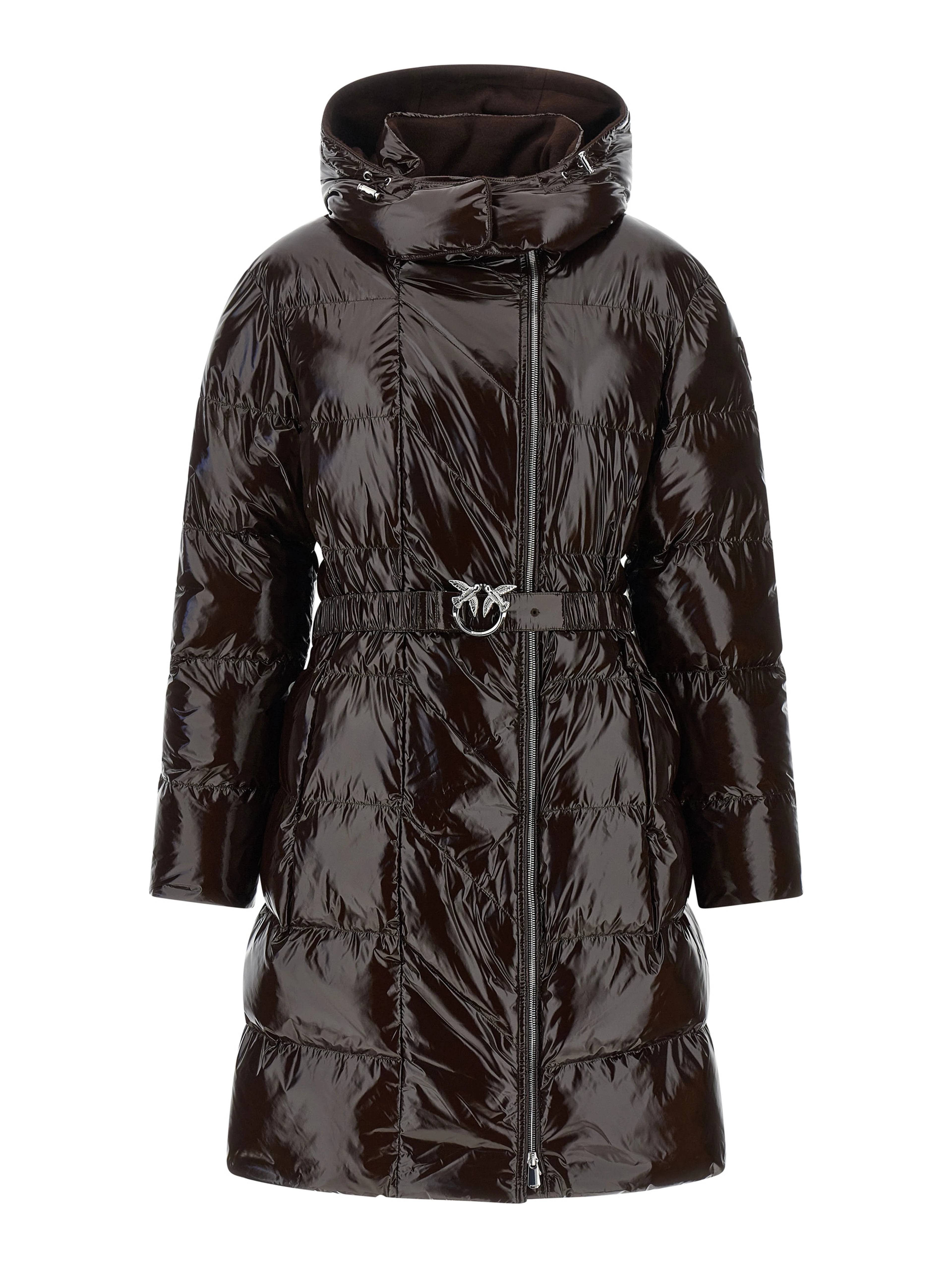 Brown Polyamide Full-Length Jacket