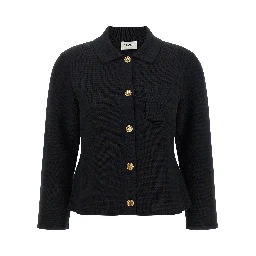 Black Wool Cardigan