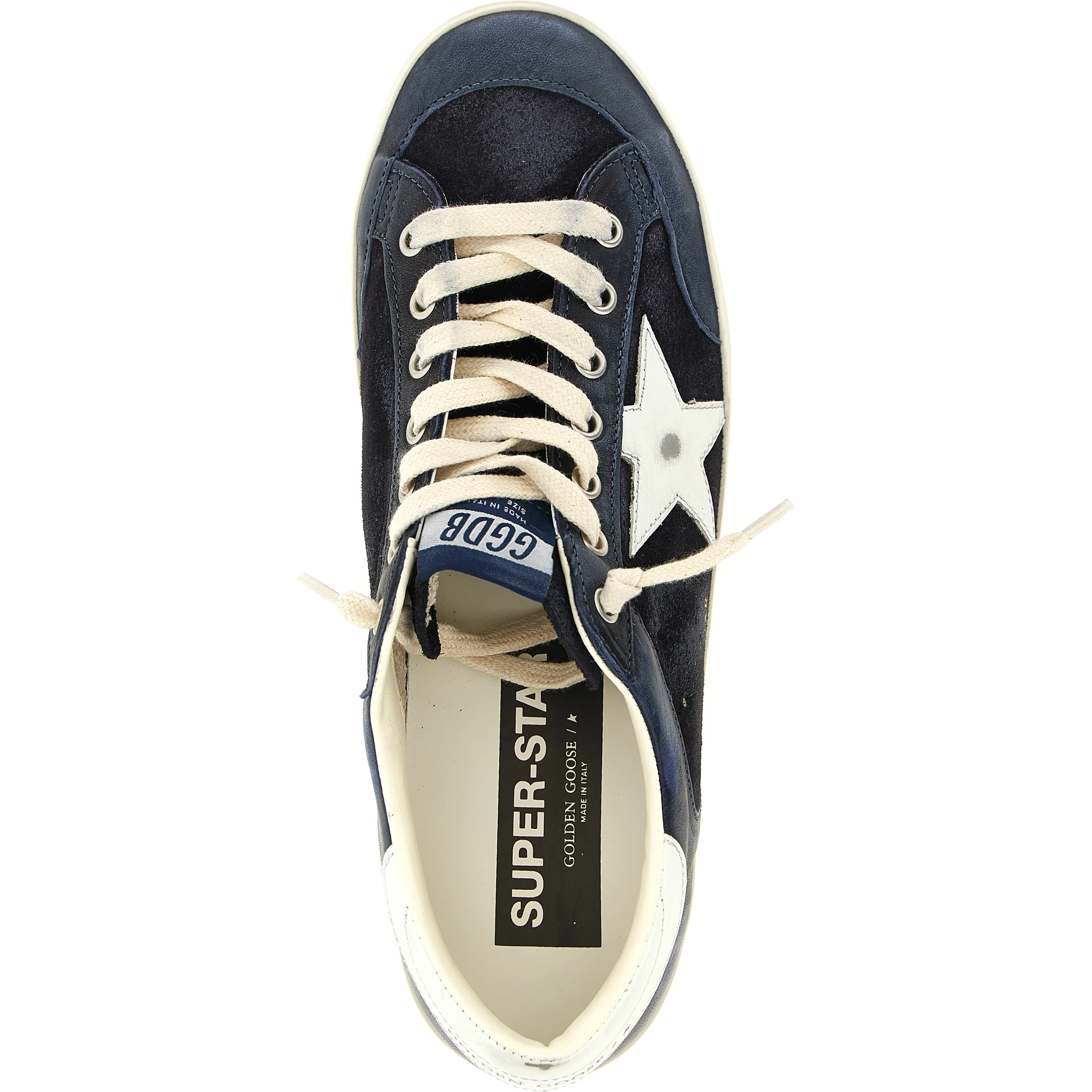 Blue Cowhide Low Top Sneakers
