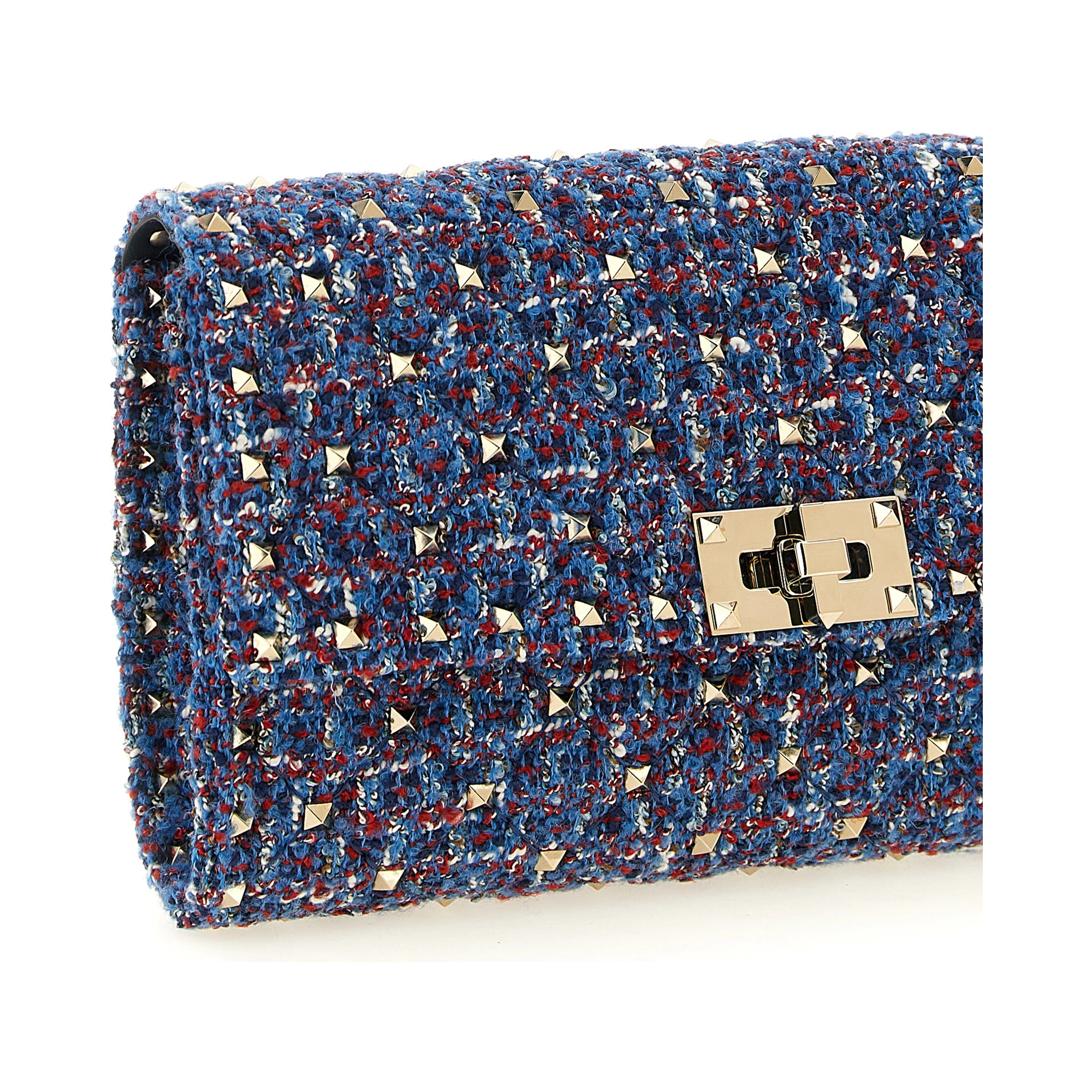 Blue Polyester Crossbody Bag