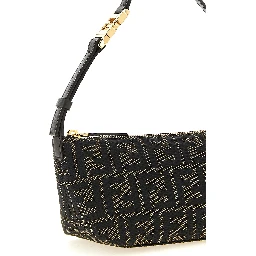 Brown Polyester Clutch Bag