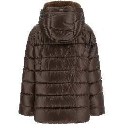 Brown Polyamide Full-Length Jacket