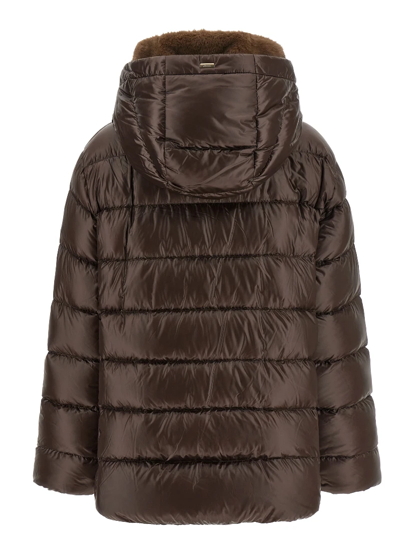 Brown Polyamide Full-Length Jacket
