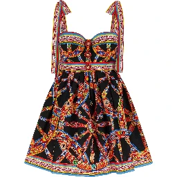 Multicolor Cotton Short Dress