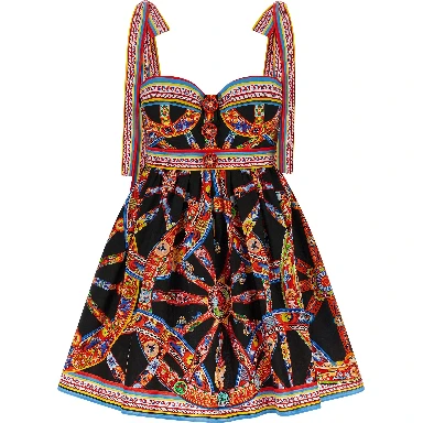Multicolor Cotton Short Dress