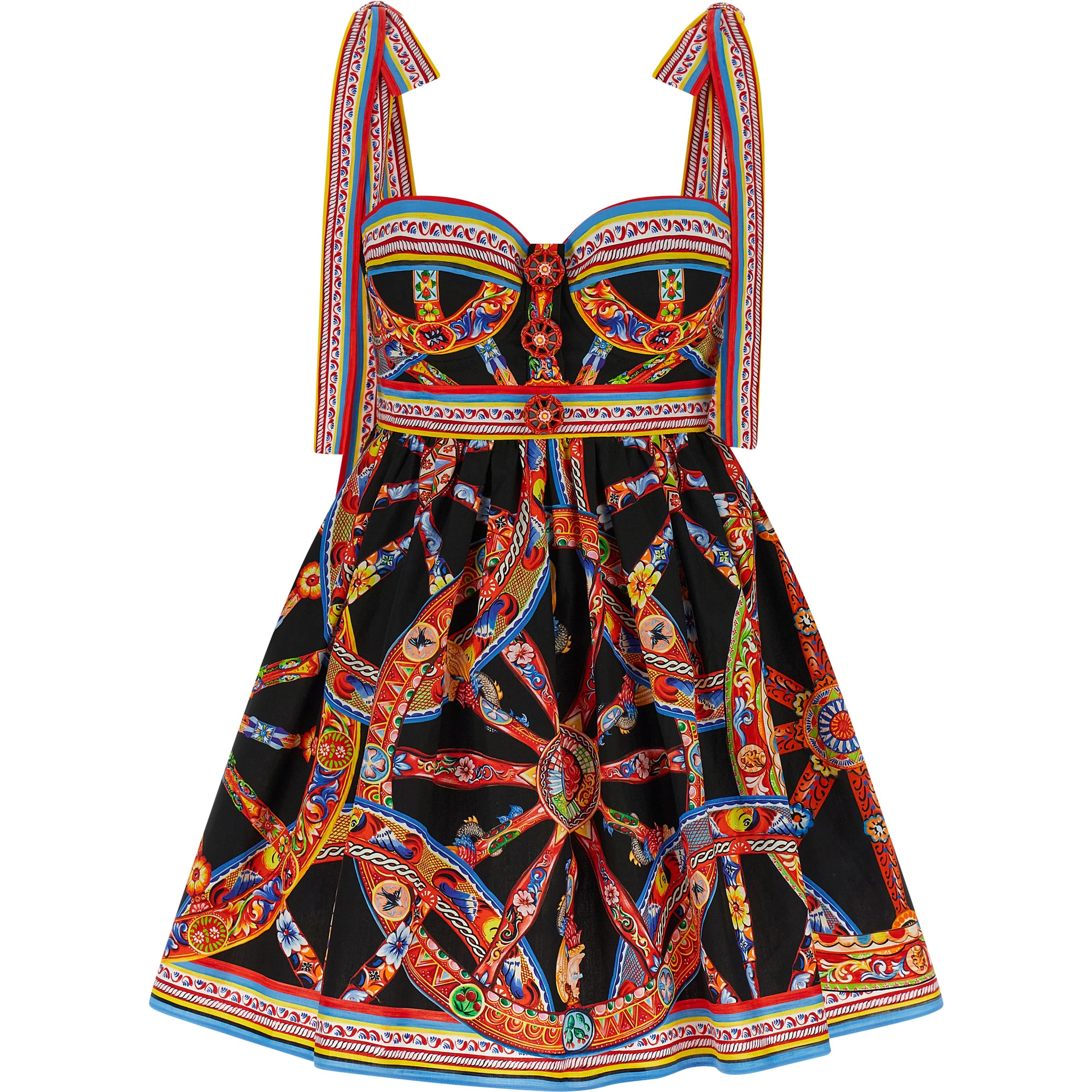Multicolor Cotton Short Dress