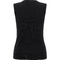Black Virgin Wool Tank Tops