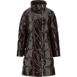 Brown Polyamide Full-Length Jacket
