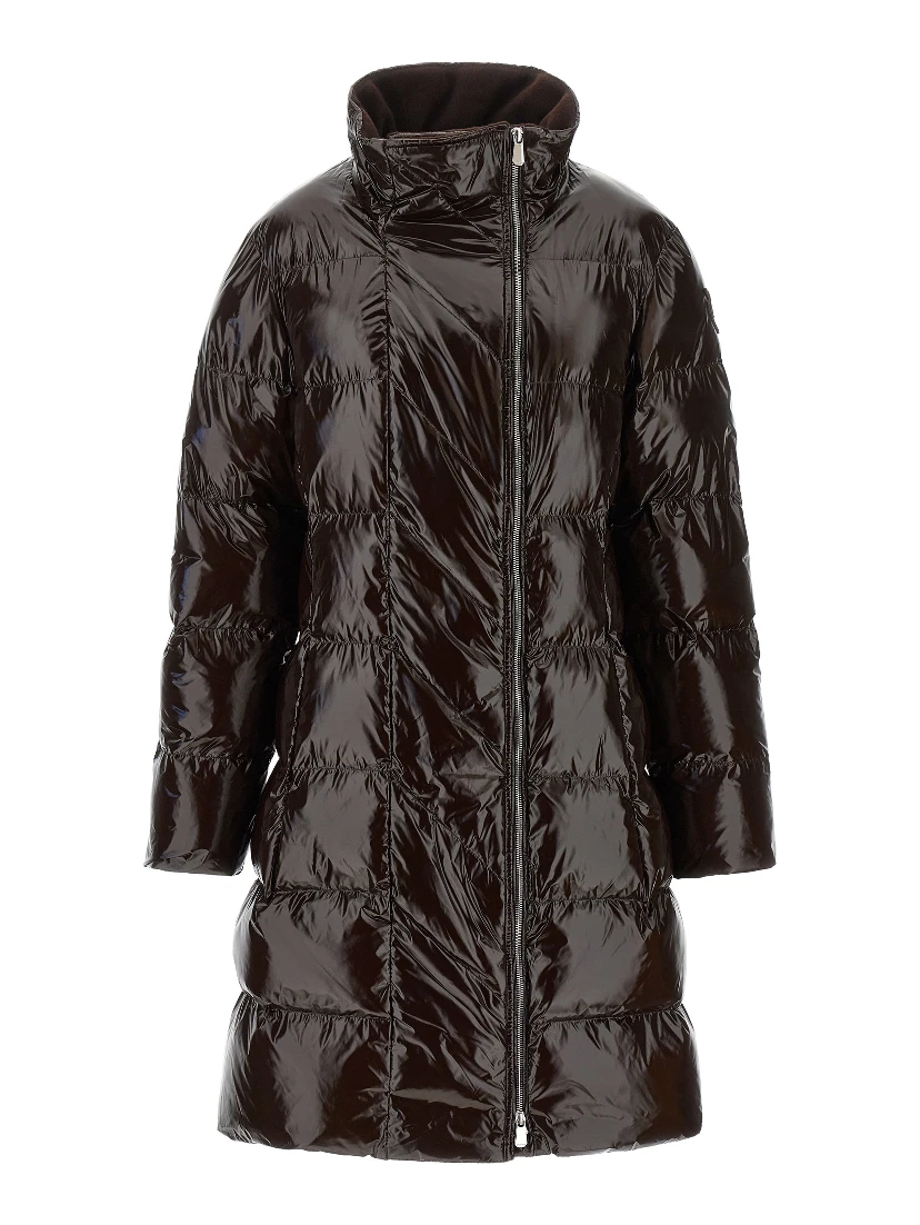Brown Polyamide Full-Length Jacket