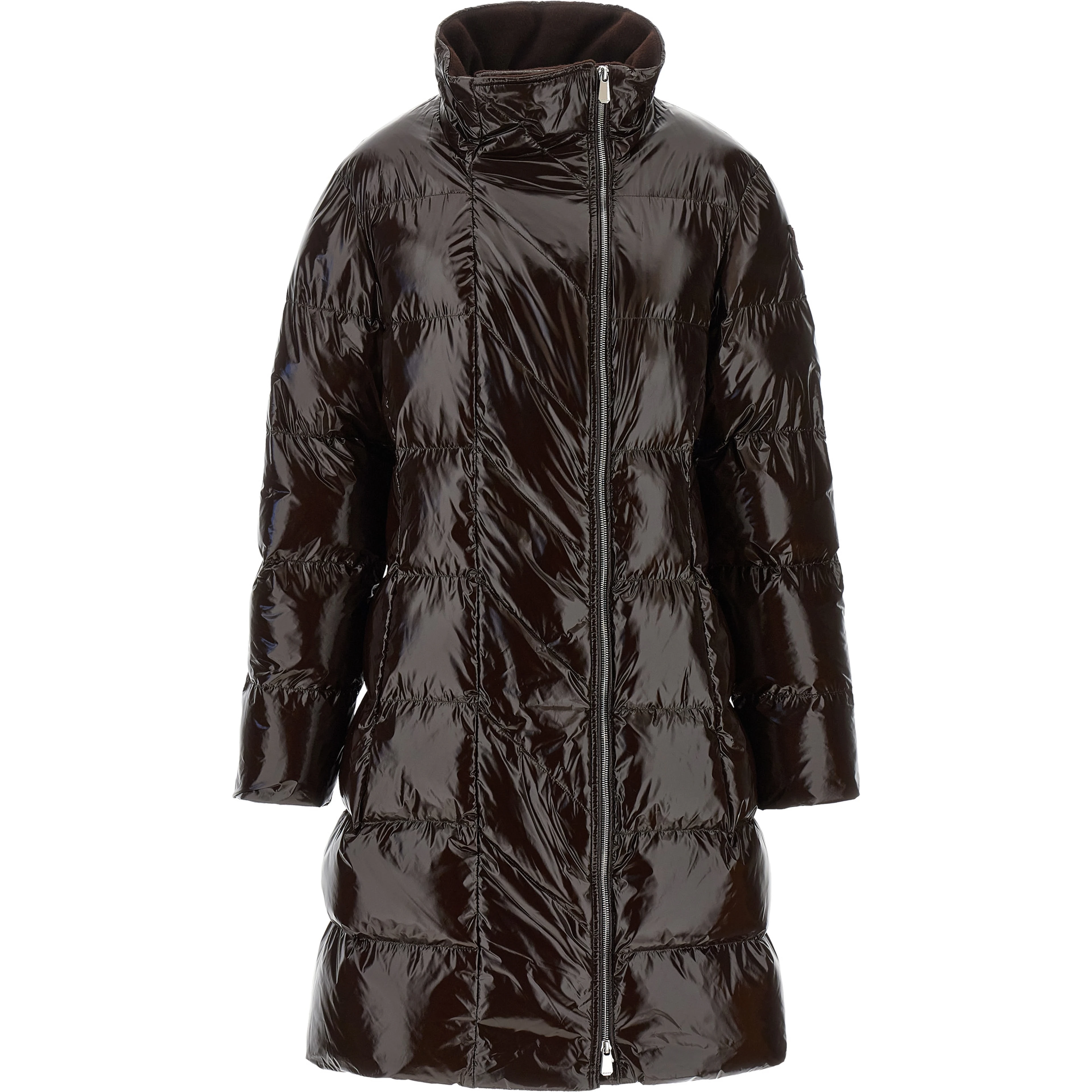 Brown Polyamide Full-Length Jacket
