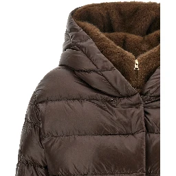 Brown Polyamide Full-Length Jacket