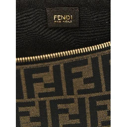Brown Polyester Clutch Bag