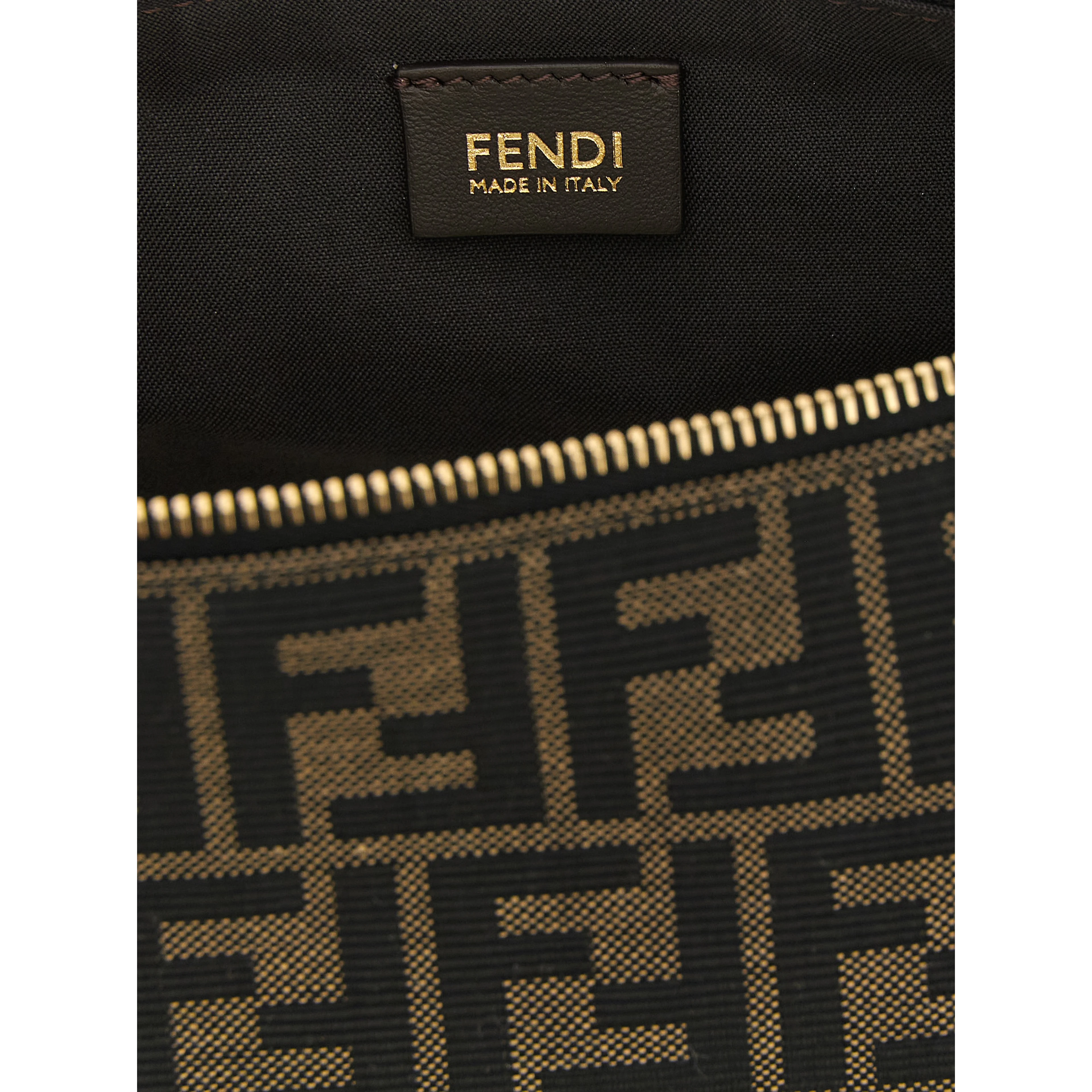 Brown Polyester Clutch Bag