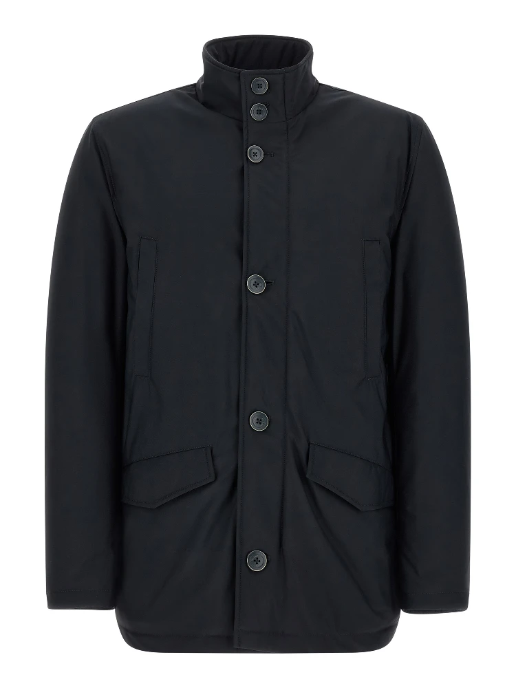 Blue Polyamide Full-Length Jacket