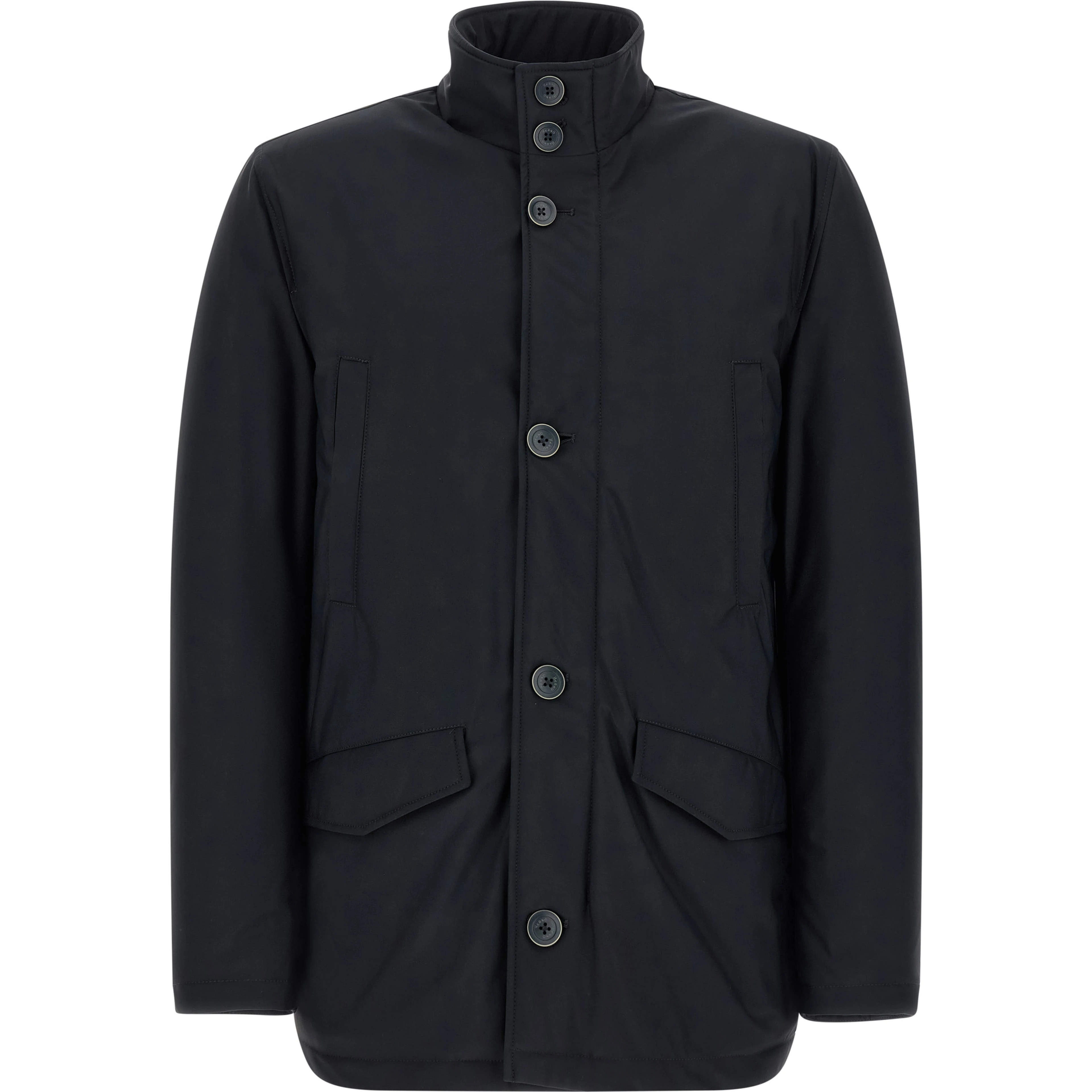 Blue Polyamide Full-Length Jacket