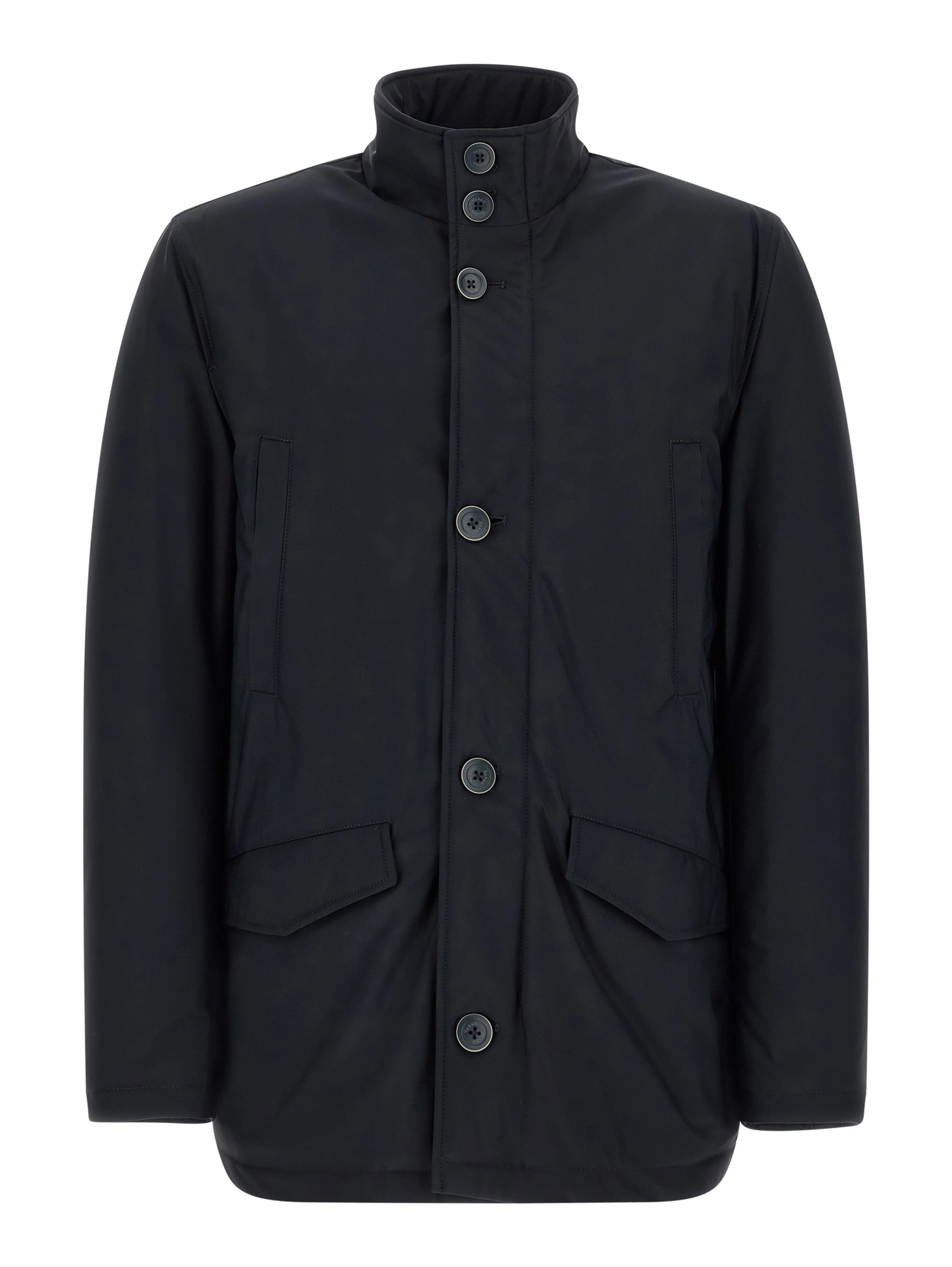 Blue Polyamide Full-Length Jacket