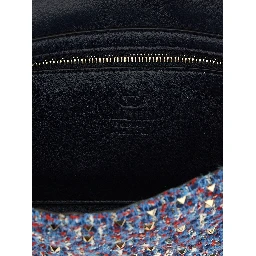 Blue Polyester Crossbody Bag