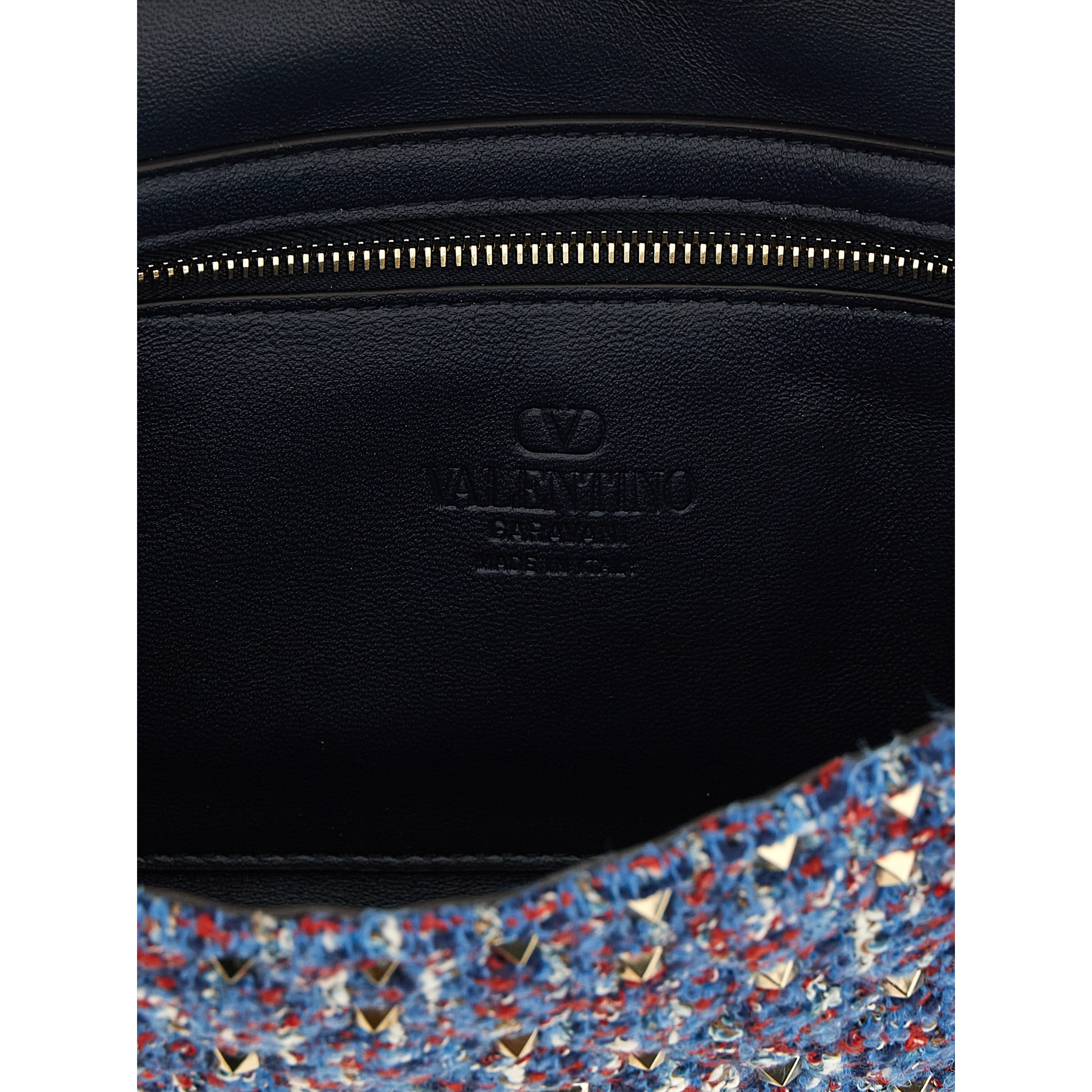 Blue Polyester Crossbody Bag