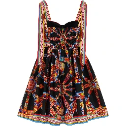 Multicolor Cotton Short Dress
