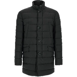 Black Polyamide Full-Length Jacket