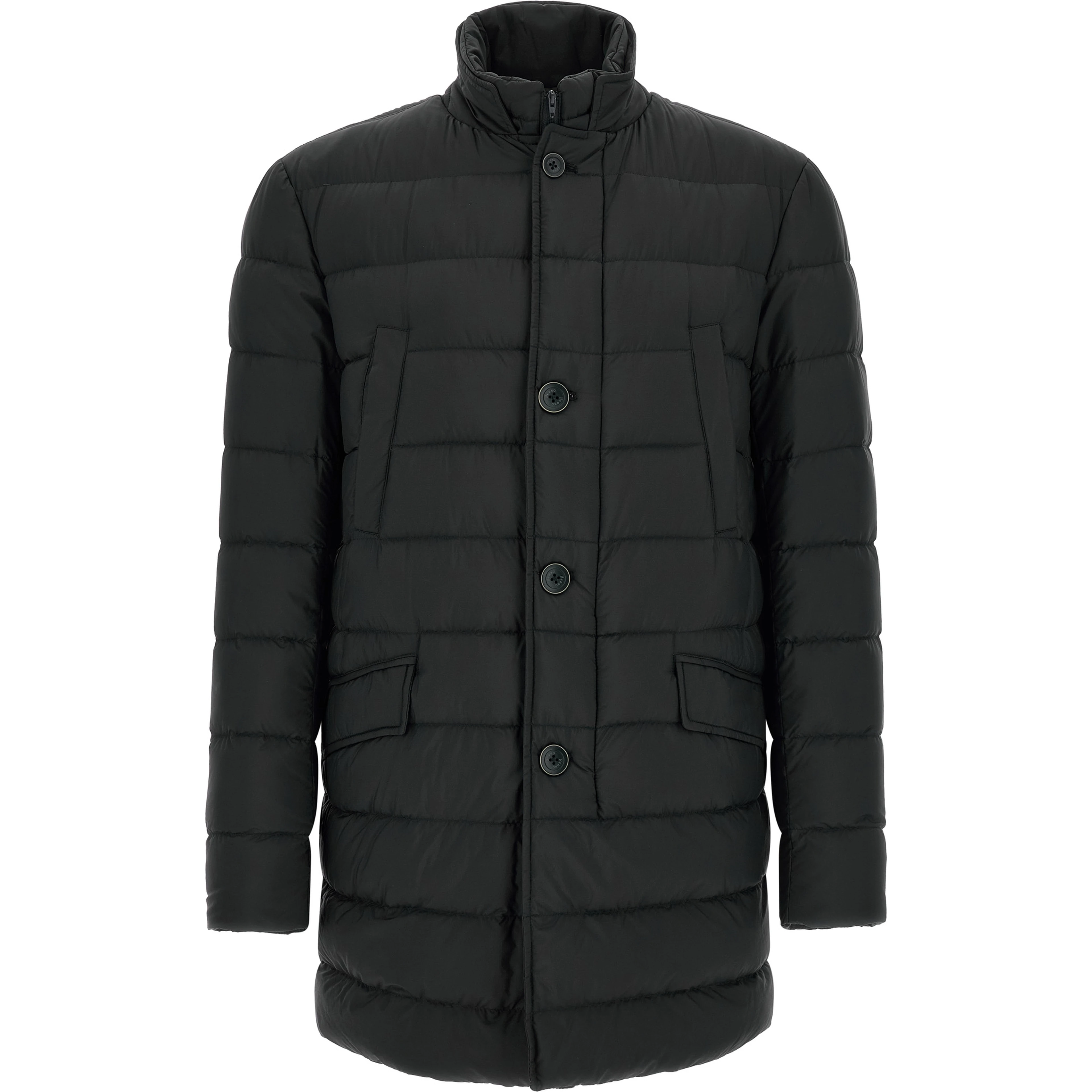 Black Polyamide Full-Length Jacket