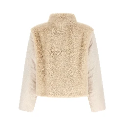 Beige Polyester Full-Length Jacket