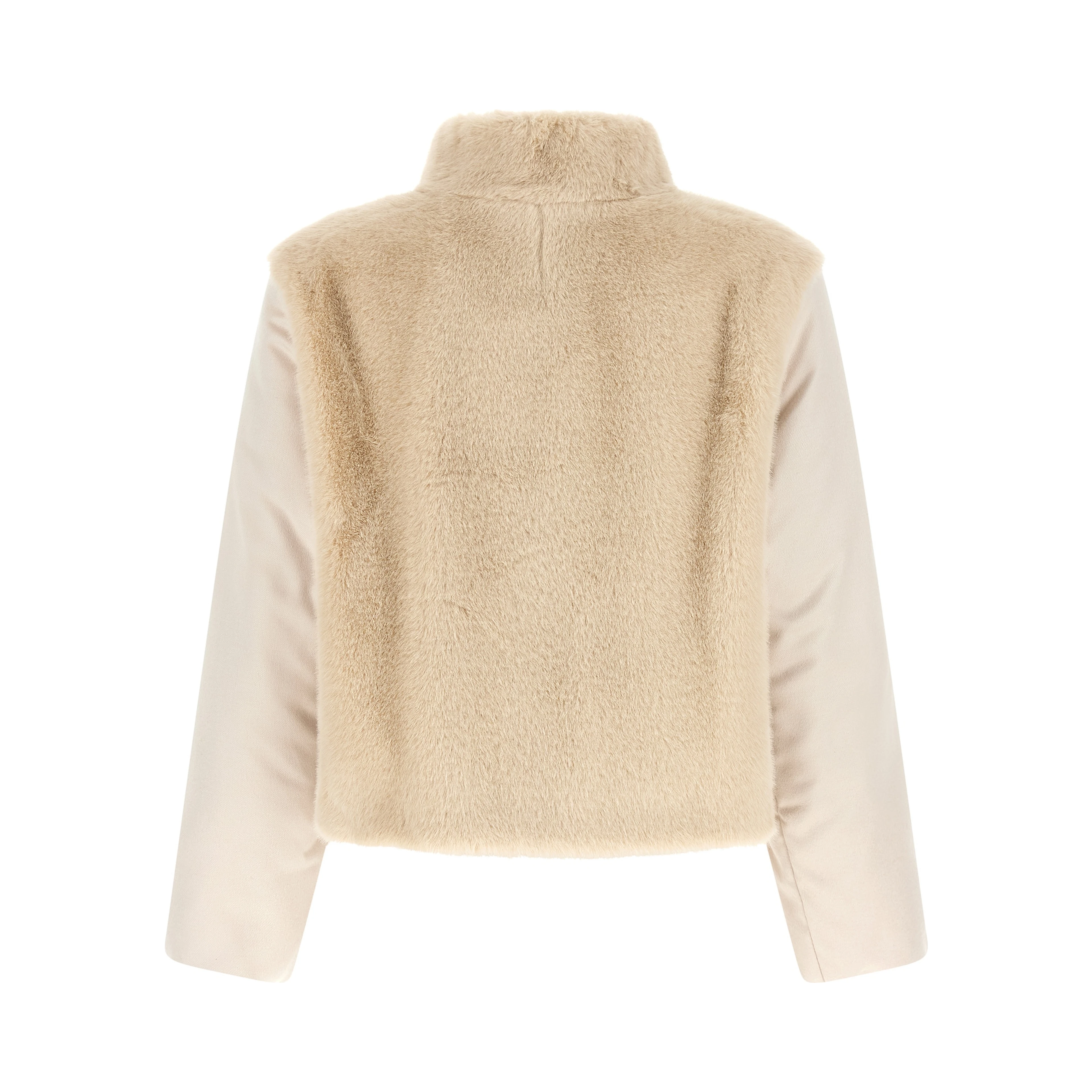 Beige Polyester Full-Length Jacket