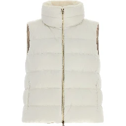 White Polyester Sleeveless Jacket