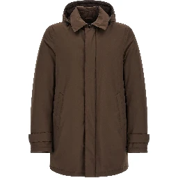 Brown Polyester Parka