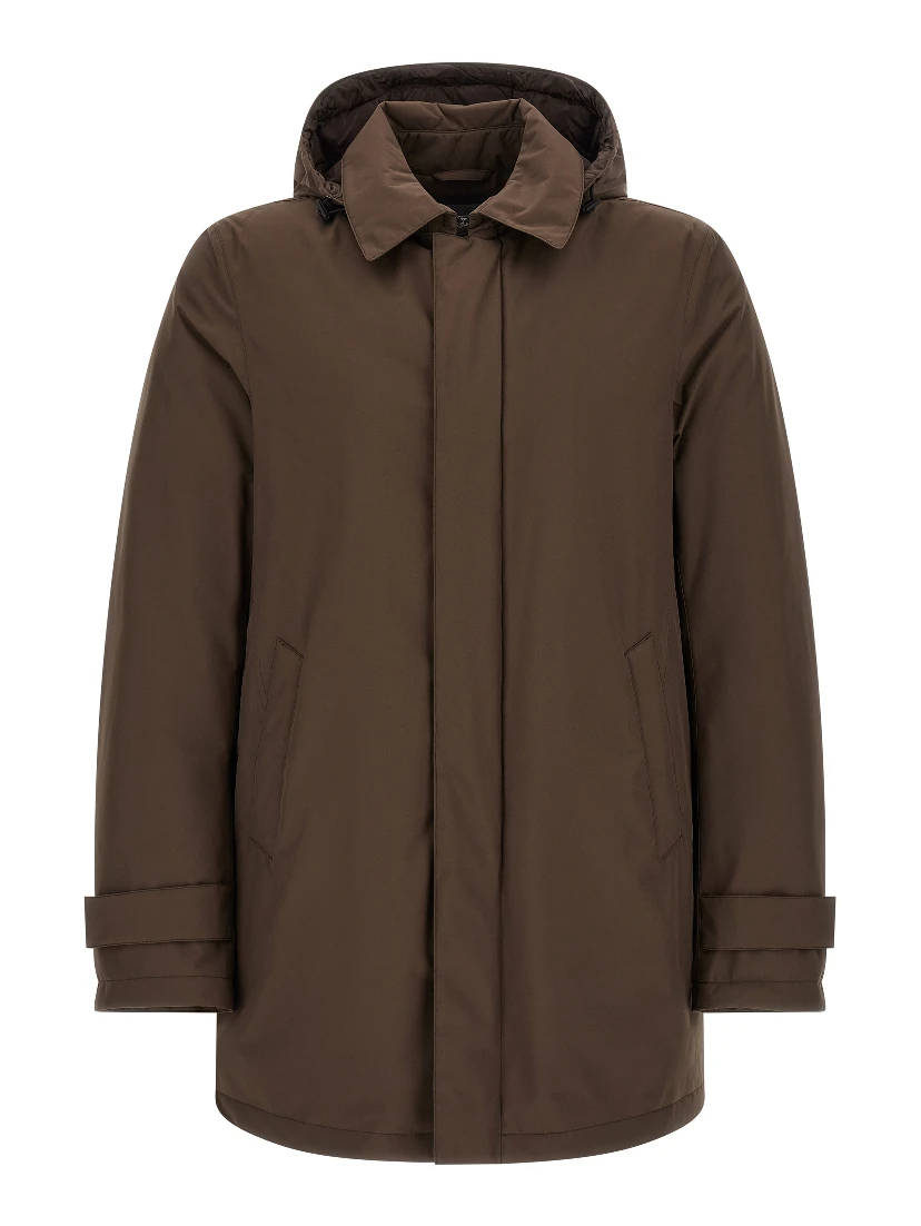 Brown Polyester Parka