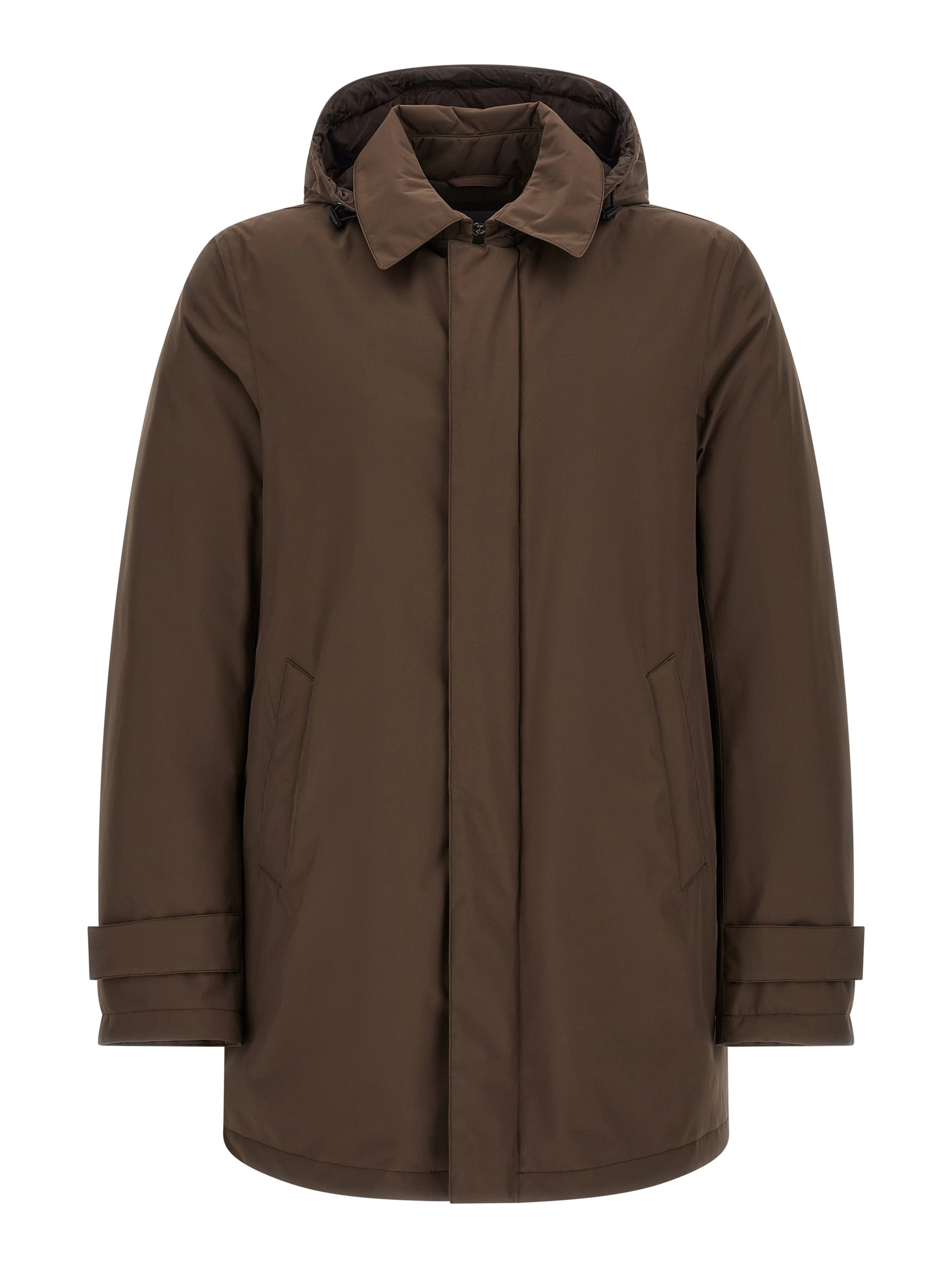 Brown Polyester Parka