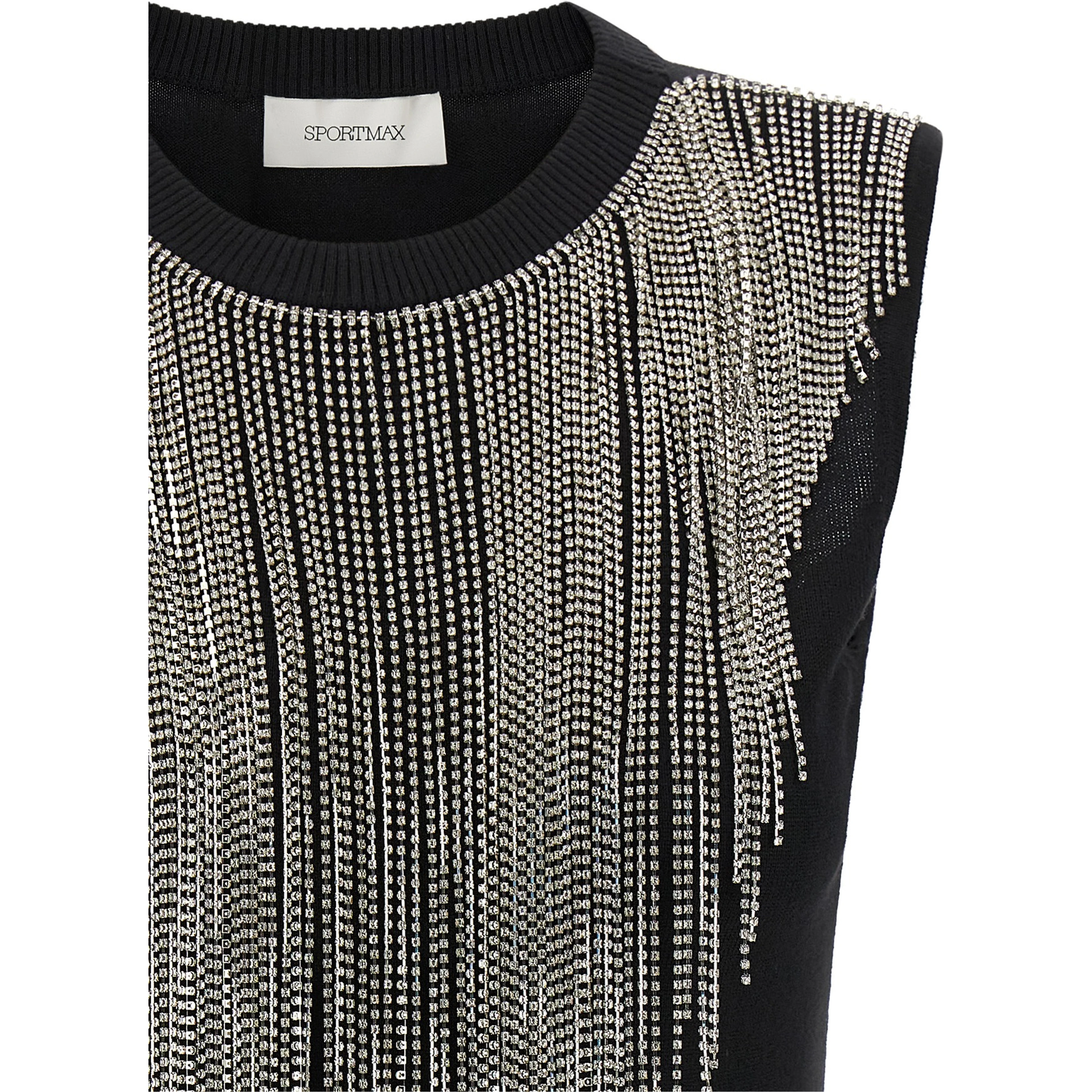 Black Virgin Wool Tank Tops