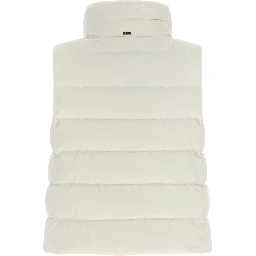 White Polyester Sleeveless Jacket