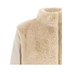 Beige Polyester Full-Length Jacket